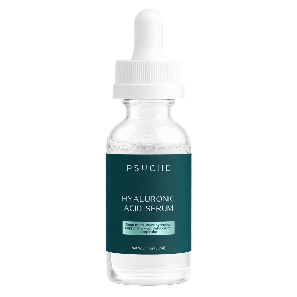 PSUCHE Hyaluronic Acid Serum bottle on a transparent background